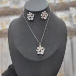 Female earrings, chain and pendant