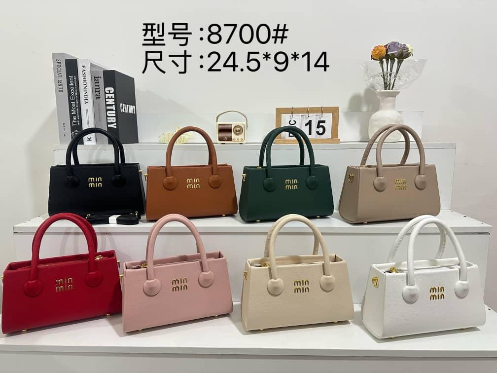 Minimalist Matte Top-Handle Bag with Gold Lettering