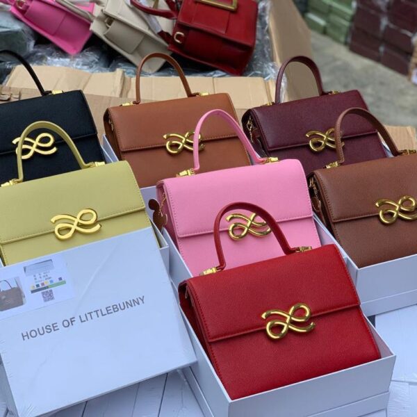 House of Littlebunny Textured Flap Bag with Interlocking Clasp