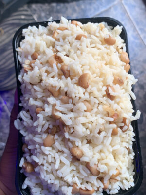 Rice/bean with beef stew