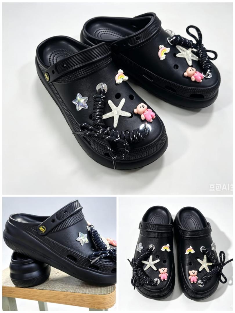 zahra lane black crocs