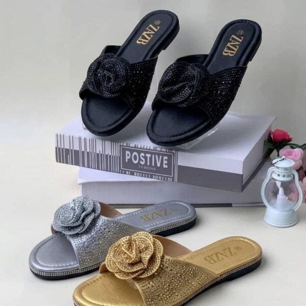 znzb-elegant-crystal-flower-flat-sandals - zahra lane