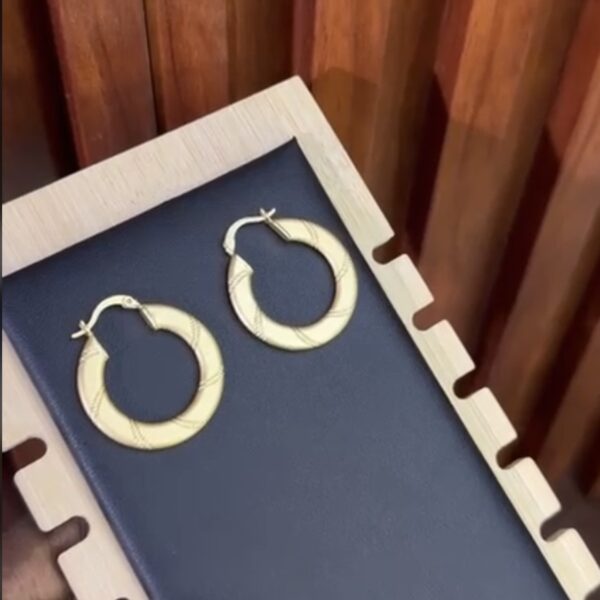 Vintage Textured Gold Hoop Earrings - Chunky Geometric Designs